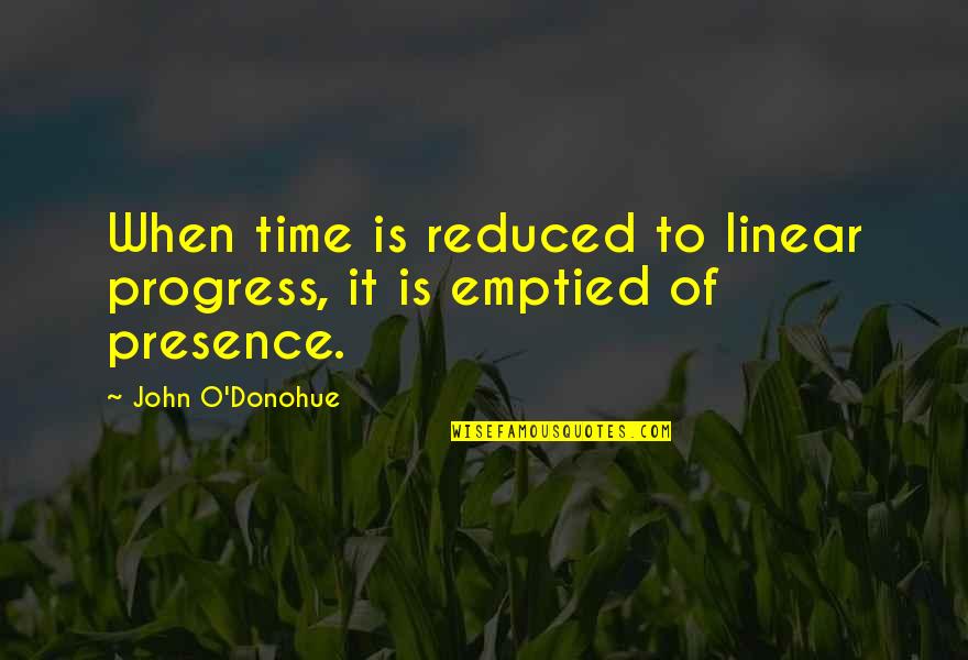Funny English Quotes By John O'Donohue: When time is reduced to linear progress, it