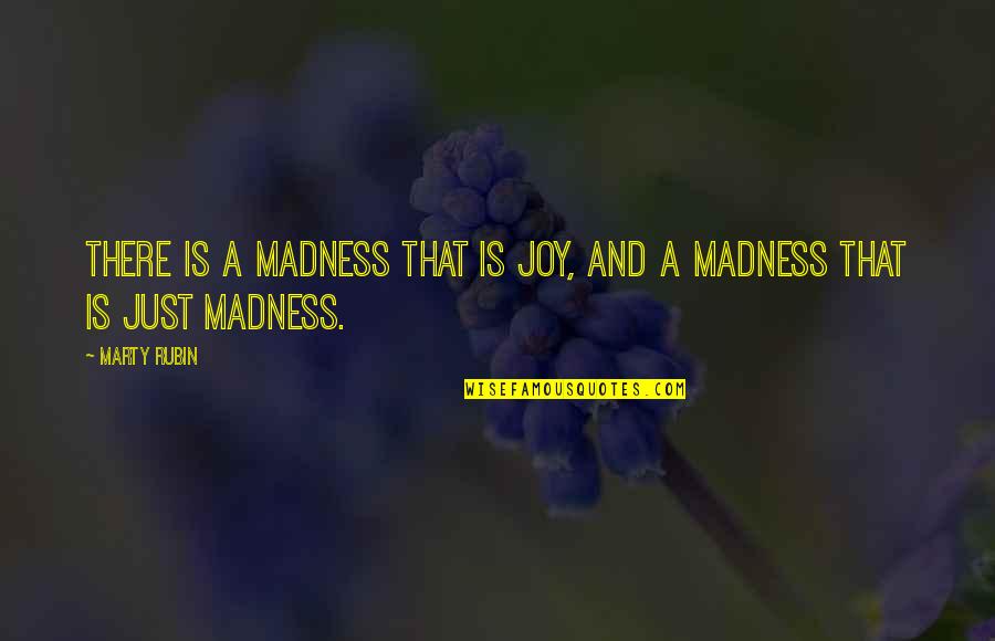 Funny Essential Quotes By Marty Rubin: There is a madness that is joy, and