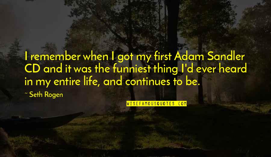 Funny Ever Quotes By Seth Rogen: I remember when I got my first Adam Funny Ever Quotes By Seth Rogen: I remember when I got my first Adam