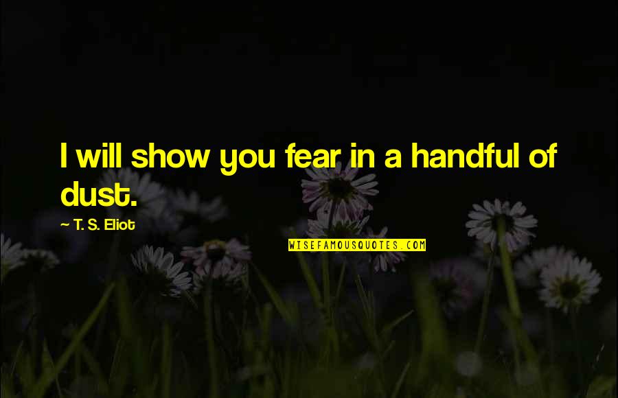 Funny Expense Quotes By T. S. Eliot: I will show you fear in a handful