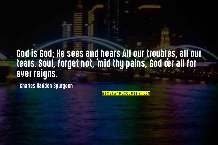 Funny Eyeball Quotes By Charles Haddon Spurgeon: God is God; He sees and hears All