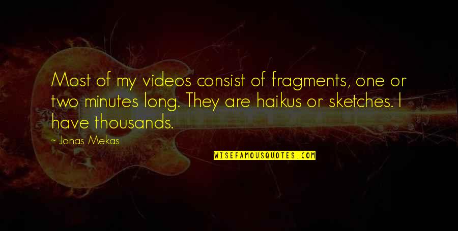 Funny Eyeglass Quotes By Jonas Mekas: Most of my videos consist of fragments, one