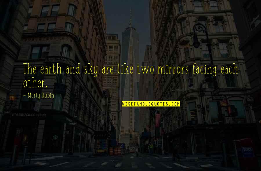 Funny Fake Quotes By Marty Rubin: The earth and sky are like two mirrors