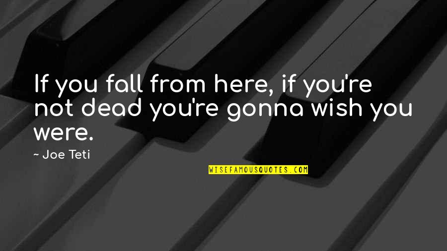 Funny Farm Kid Quotes By Joe Teti: If you fall from here, if you're not