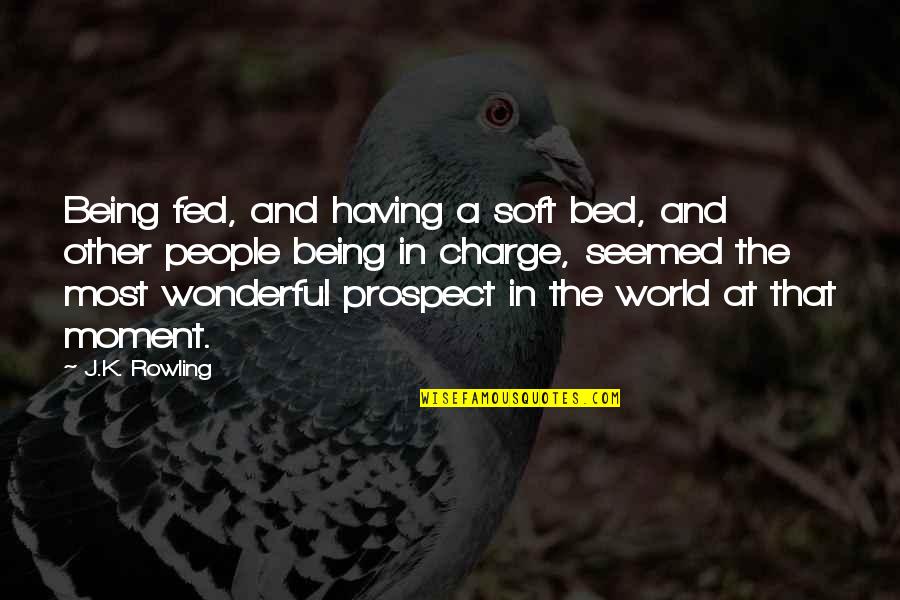 Funny Fed Up Quotes By J.K. Rowling: Being fed, and having a soft bed, and