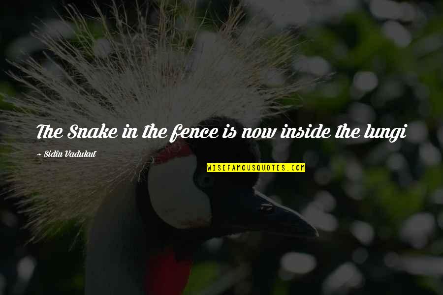 Funny Fence Quotes By Sidin Vadukut: The Snake in the fence is now inside