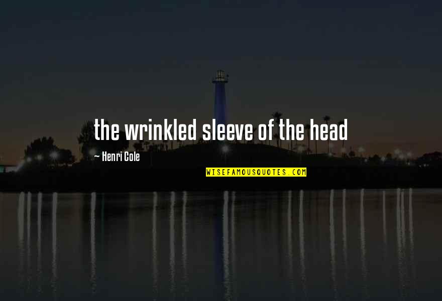 Funny Field Day Quotes By Henri Cole: the wrinkled sleeve of the head
