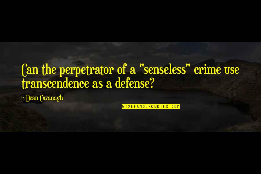 Funny Fiesta Quotes By Dean Cavanagh: Can the perpetrator of a "senseless" crime use