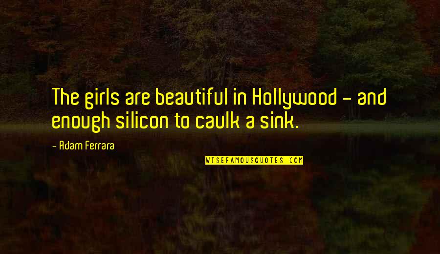 Funny Financial Analyst Quotes By Adam Ferrara: The girls are beautiful in Hollywood - and