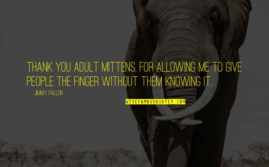 Funny Finger Quotes By Jimmy Fallon: Thank you adult mittens, for allowing me to