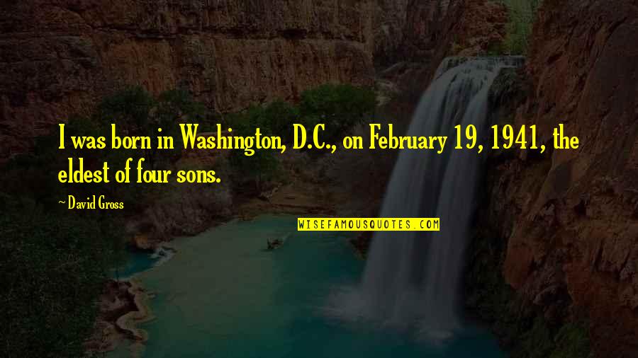 Funny Fire Dept Quotes By David Gross: I was born in Washington, D.C., on February