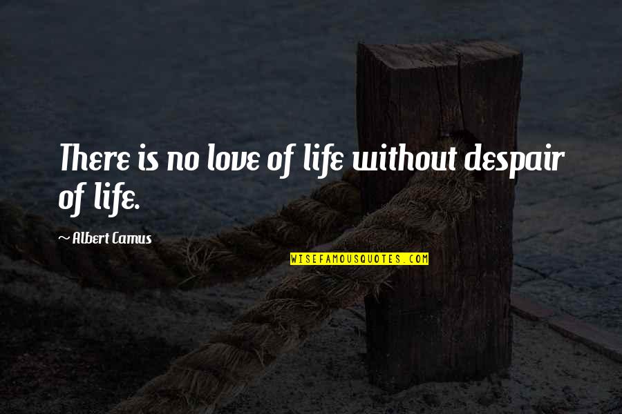 Funny Flat Tire Quotes By Albert Camus: There is no love of life without despair