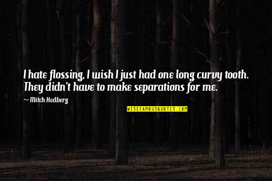 Funny Flossing Quotes By Mitch Hedberg: I hate flossing, I wish I just had