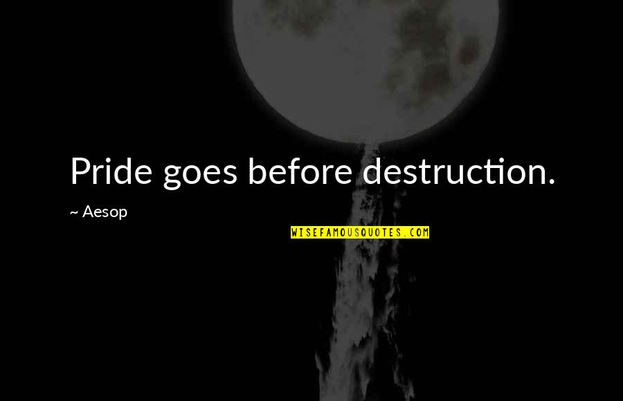 Funny Fools Day Quotes By Aesop: Pride goes before destruction.
