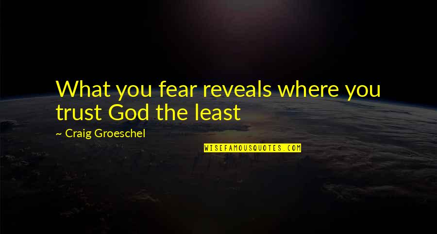 Funny Forestry Quotes By Craig Groeschel: What you fear reveals where you trust God