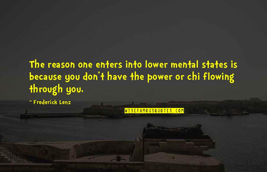 Funny Frenemy Quotes By Frederick Lenz: The reason one enters into lower mental states