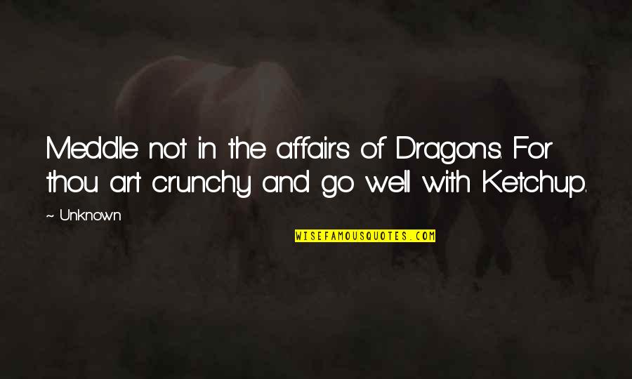 Funny Friday Night Dinner Quotes By Unknown: Meddle not in the affairs of Dragons. For
