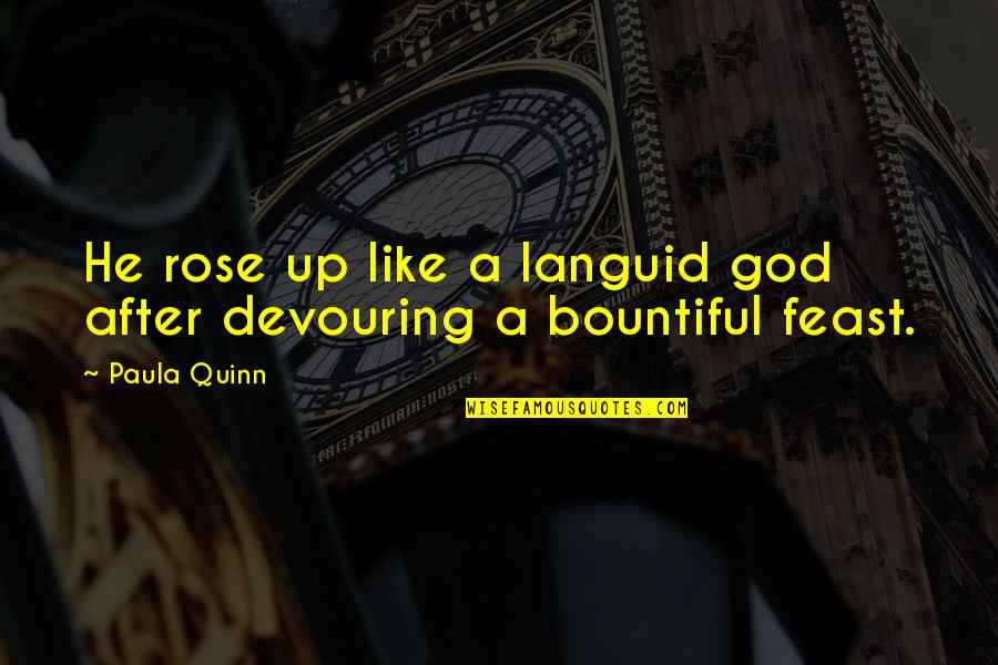 Funny Giving Up On Life Quotes By Paula Quinn: He rose up like a languid god after