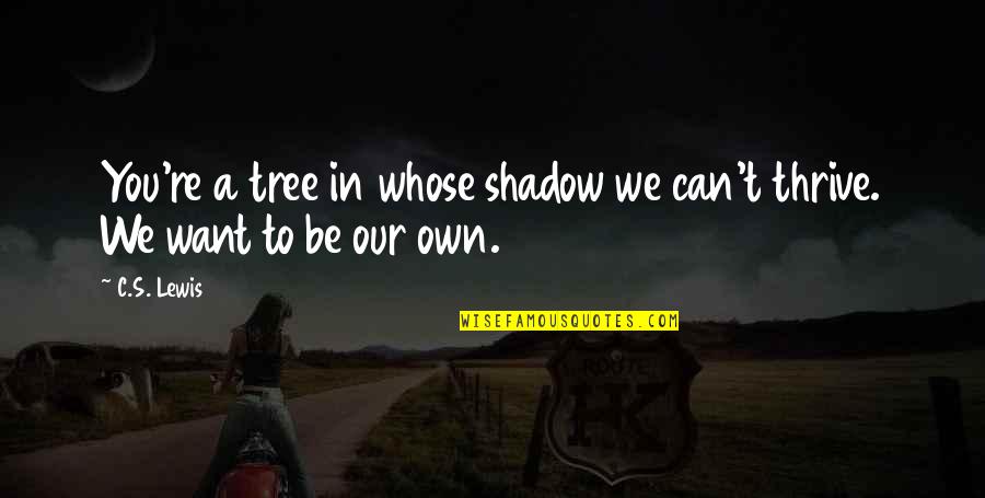 Funny Go Away Quotes By C.S. Lewis: You're a tree in whose shadow we can't