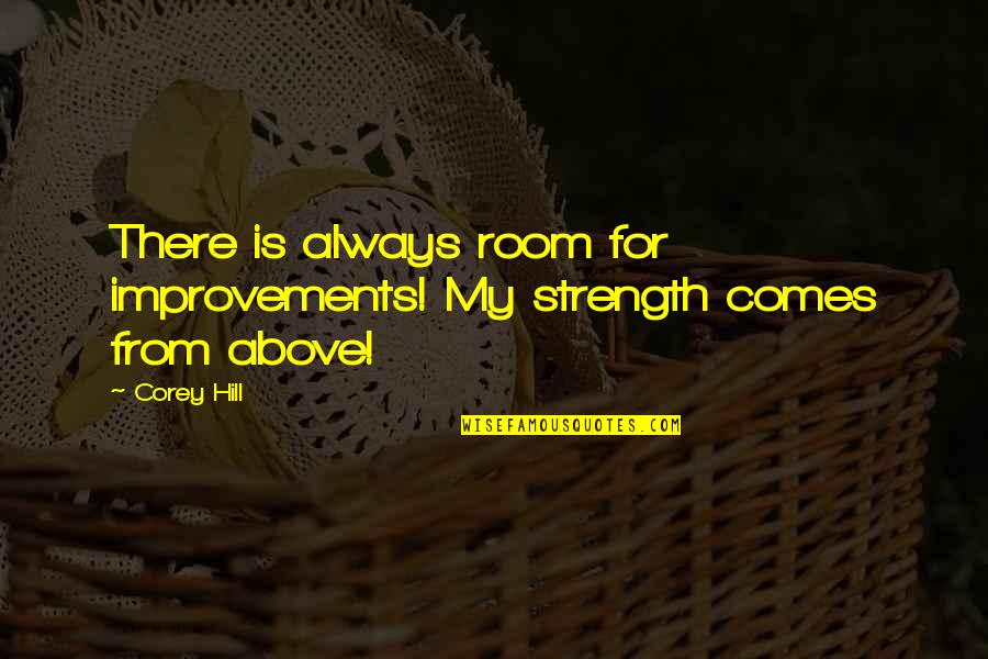 Funny Goalkeeper Quotes By Corey Hill: There is always room for improvements! My strength