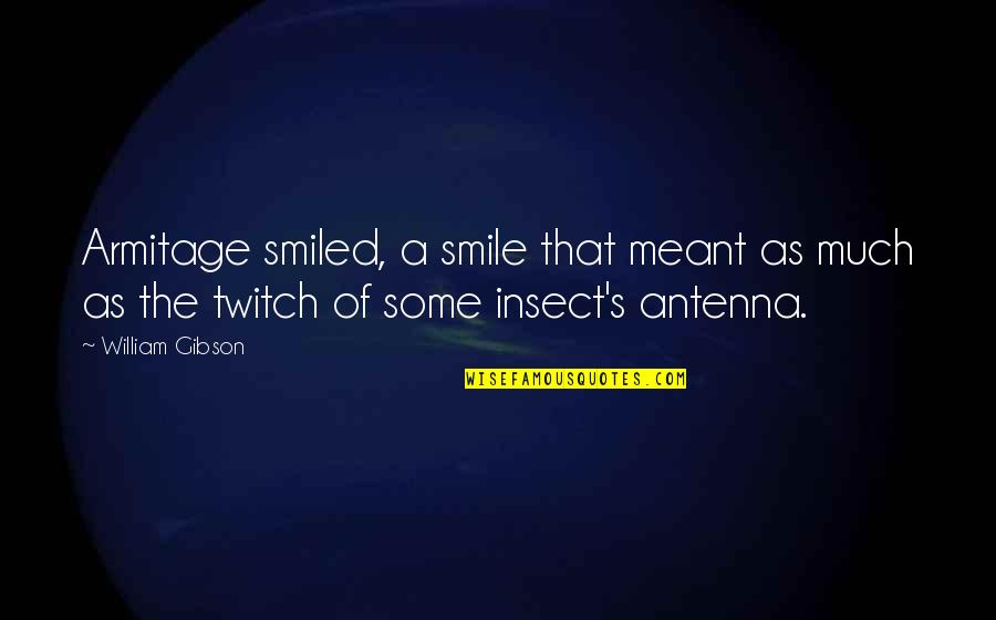 Funny Goalkeeper Quotes By William Gibson: Armitage smiled, a smile that meant as much