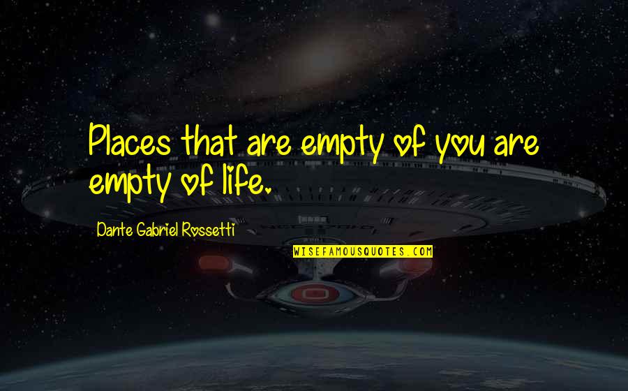 Funny Good Boyfriend Quotes By Dante Gabriel Rossetti: Places that are empty of you are empty