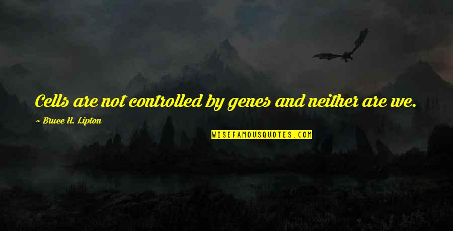 Funny Gout Quotes By Bruce H. Lipton: Cells are not controlled by genes and neither