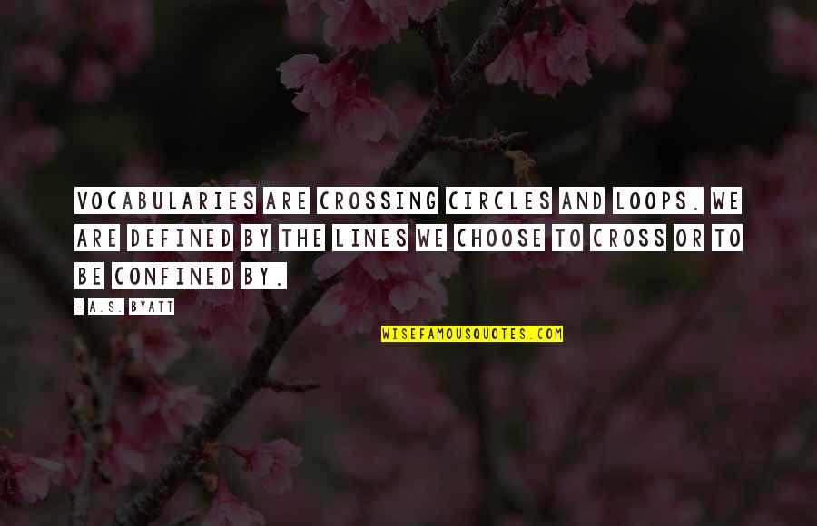 Funny Grad Write Ups Quotes By A.S. Byatt: Vocabularies are crossing circles and loops. We are