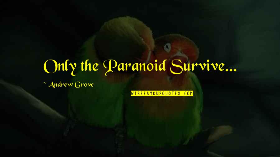 Funny Gun Rights Quotes By Andrew Grove: Only the Paranoid Survive...