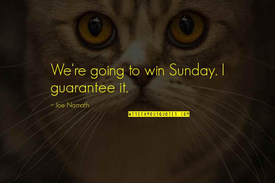 Funny Happy 27th Birthday Quotes By Joe Namath: We're going to win Sunday. I guarantee it.