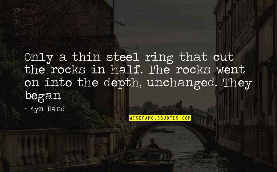 Funny Happy Birthday Quotes By Ayn Rand: Only a thin steel ring that cut the