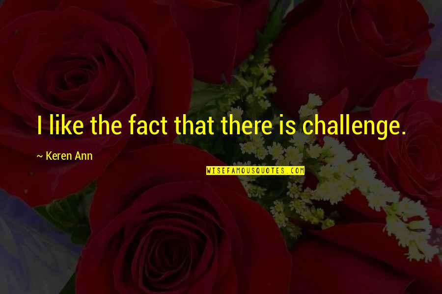 Funny Happy One Year Anniversary Quotes By Keren Ann: I like the fact that there is challenge.