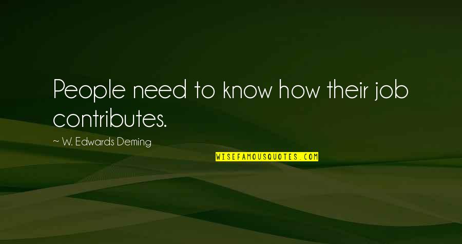 Funny Hats Quotes By W. Edwards Deming: People need to know how their job contributes.