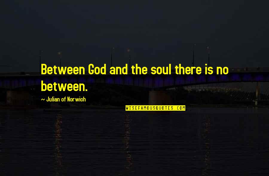 Funny Hawks Quotes By Julian Of Norwich: Between God and the soul there is no