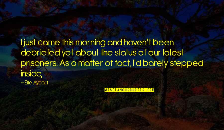 Funny Headstand Quotes By Elle Aycart: I just came this morning and haven't been Funny Headstand Quotes By Elle Aycart: I just came this morning and haven't been