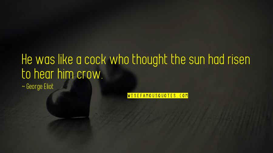 Funny Him Quotes By George Eliot: He was like a cock who thought the