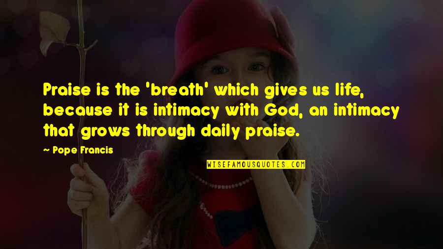 Funny Hodgetwin Quotes By Pope Francis: Praise is the 'breath' which gives us life,