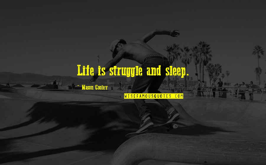 Funny Hole In One Quotes By Mason Cooley: Life is struggle and sleep.