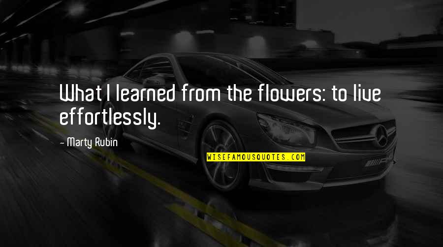 Funny Hope You Feel Better Quotes By Marty Rubin: What I learned from the flowers: to live Funny Hope You Feel Better Quotes By Marty Rubin: What I learned from the flowers: to live