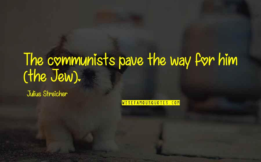 Funny House Painters Quotes By Julius Streicher: The communists pave the way for him (the