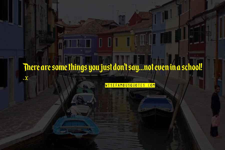 Funny Humour Quotes By X: There are some things you just don't say...not