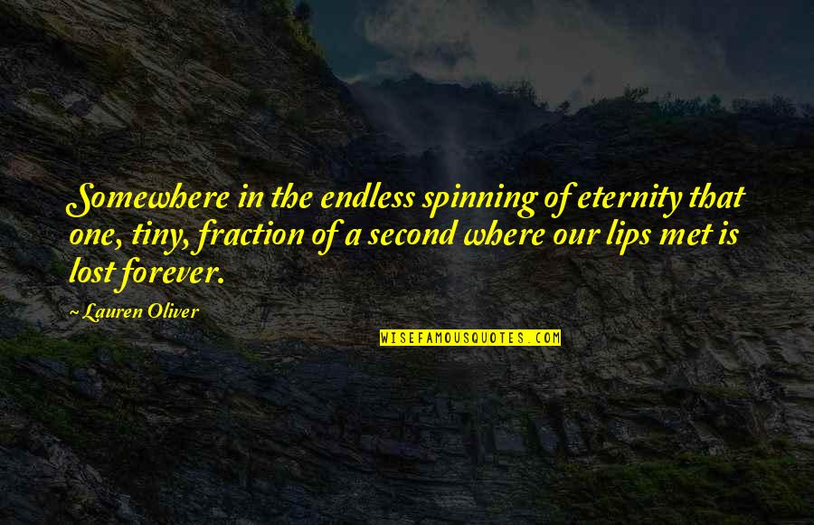 Funny Hunting Birthday Quotes By Lauren Oliver: Somewhere in the endless spinning of eternity that