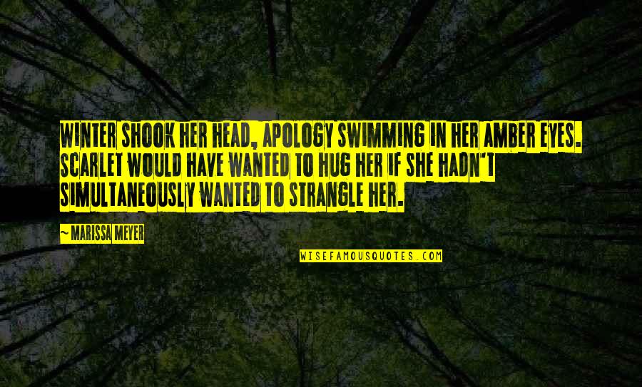 Funny Hunting Deer Quotes By Marissa Meyer: Winter shook her head, apology swimming in her