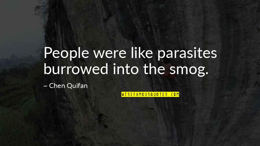 Funny Immortality Quotes By Chen Quifan: People were like parasites burrowed into the smog.