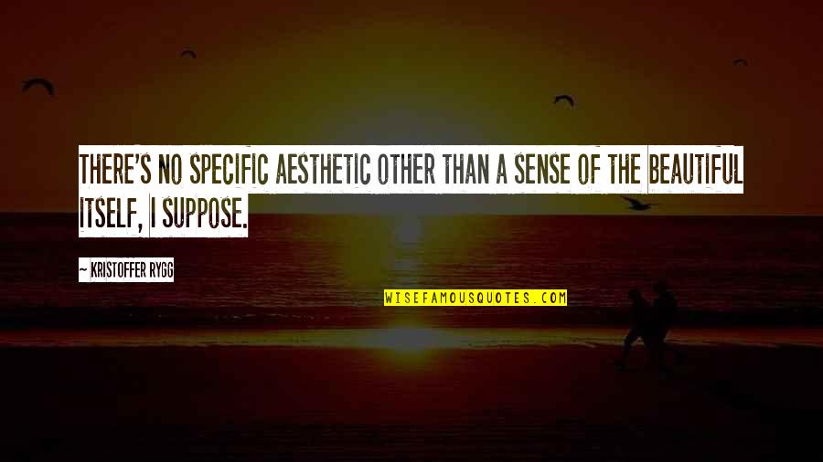 Funny Injustice Quotes By Kristoffer Rygg: There's no specific aesthetic other than a sense Funny Injustice Quotes By Kristoffer Rygg: There's no specific aesthetic other than a sense