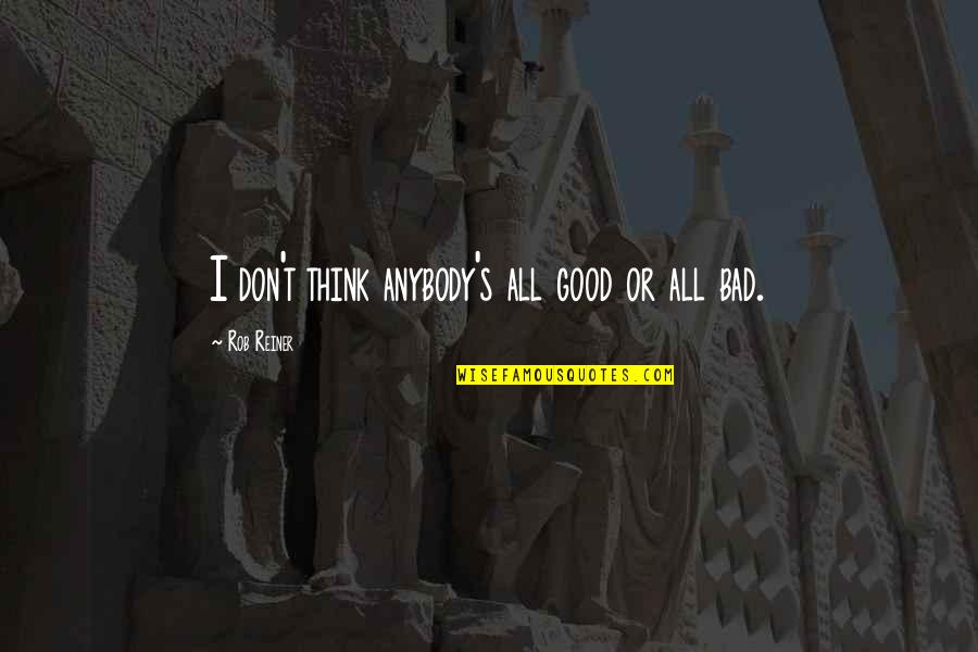 Funny Inspirational Career Quotes By Rob Reiner: I don't think anybody's all good or all