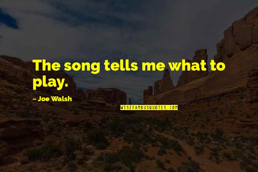 Funny Inspiring Quotes By Joe Walsh: The song tells me what to play. Funny Inspiring Quotes By Joe Walsh: The song tells me what to play.