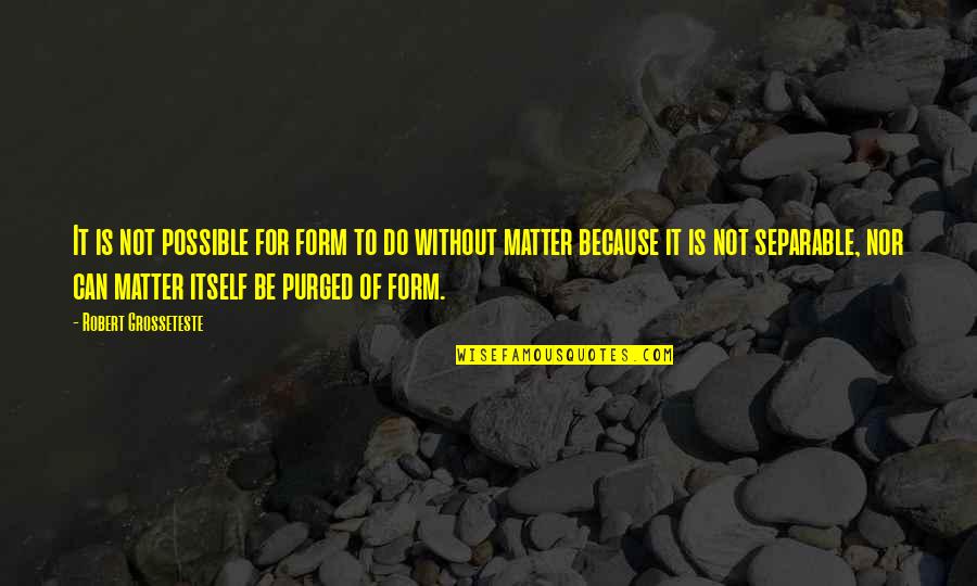Funny Jamie Quotes By Robert Grosseteste: It is not possible for form to do