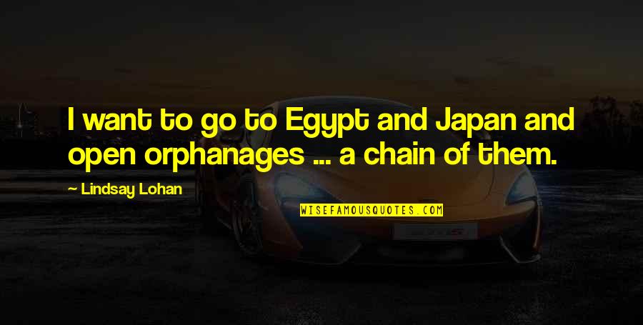 Funny Japan Quotes By Lindsay Lohan: I want to go to Egypt and Japan