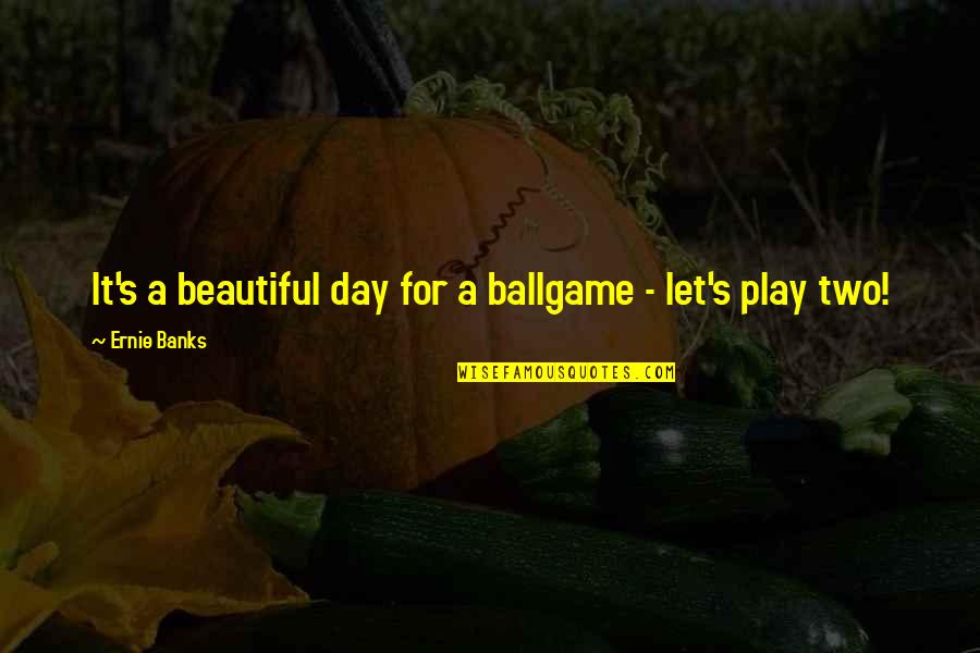 Funny Jigsaw Quotes By Ernie Banks: It's a beautiful day for a ballgame -